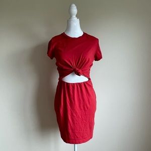 Urban Outfitters Silence + Noice T-Shirt Cutout Dress Red S